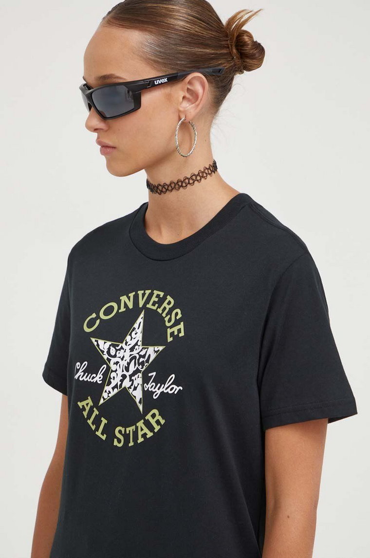 Converse t-shirt bawełniany kolor czarny