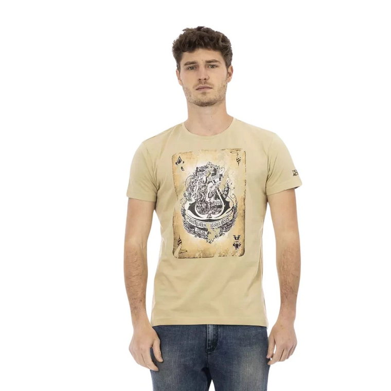 Action Beige Bawełniany T-Shirt Trussardi