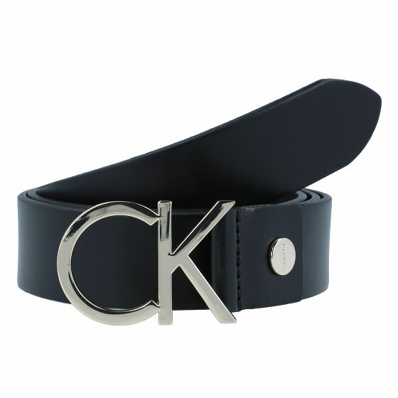 Calvin Klein CK Logo Belt Leather black/light gold 100 cm