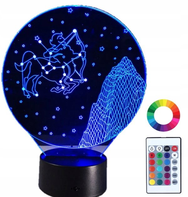 Lampka Nocna LED 3D  Strzelec Znak Zodiaku