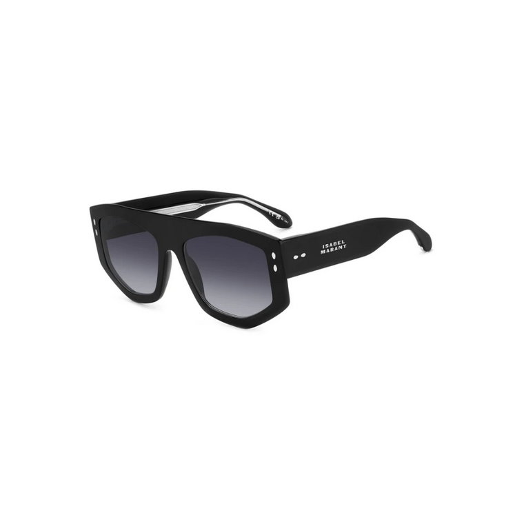 Czarne okulary przeciwsłoneczne z ciemnoszarymi soczewkami Isabel Marant