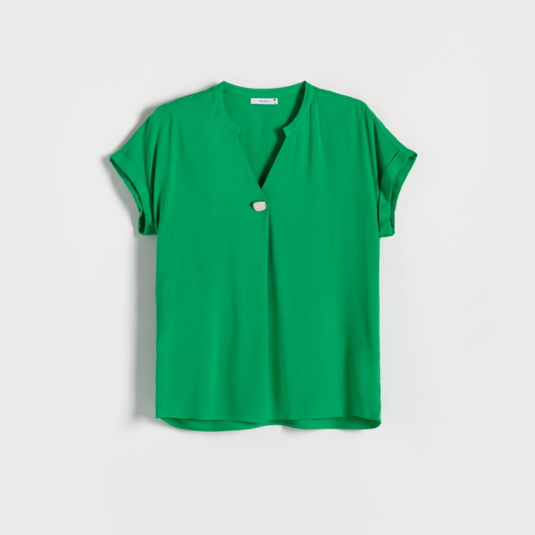 Reserved - Bluzka z wiskozy - zielony