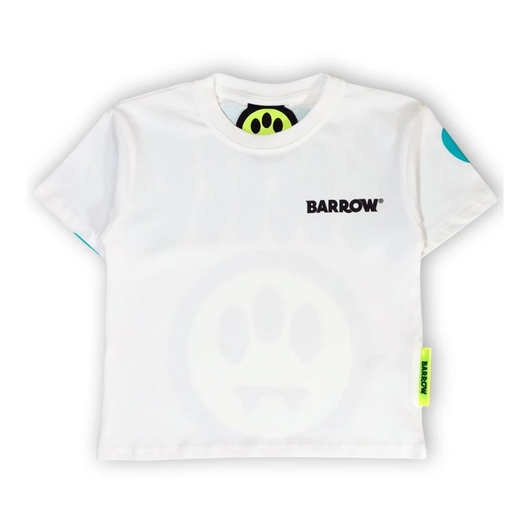 Beżowa koszulka z fluorescencyjnym logo uśmiechu Barrow