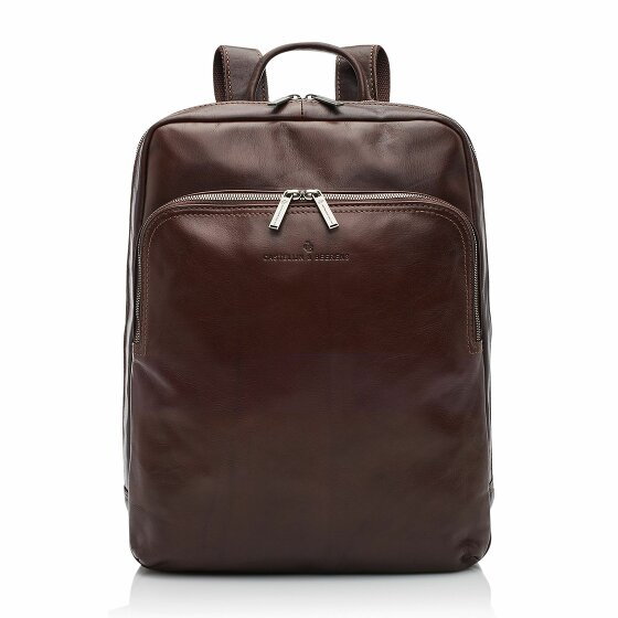 Castelijn & Beerens Skórzany plecak Firenze RFID z przegrodą na laptopa 41 cm mocca