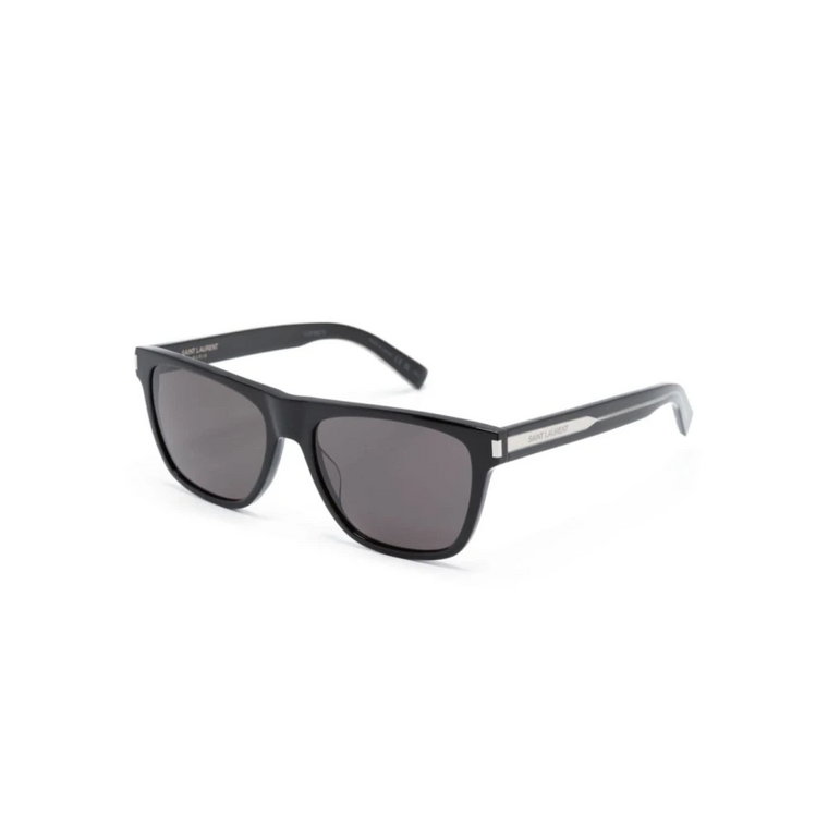 Czarne okulary przeciwsłoneczne z oryginalnymi akcesoriami Saint Laurent