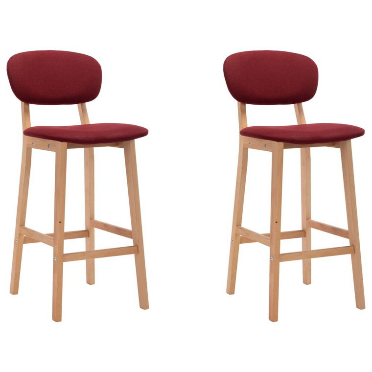 Zestaw 2 krzeseł barowych winna czerwień, 45x47x92