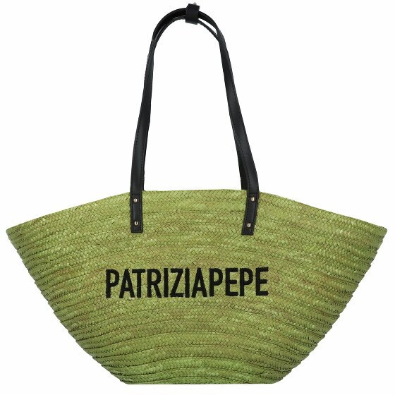Patrizia Pepe Summer Straw Shopper Bag 40 cm lime