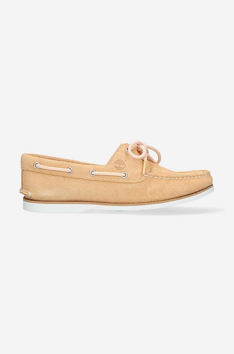 Timberland mokasyny zamszowe Classic Boat 2 Eye męskie kolor beżowy A2A79-CREAMY