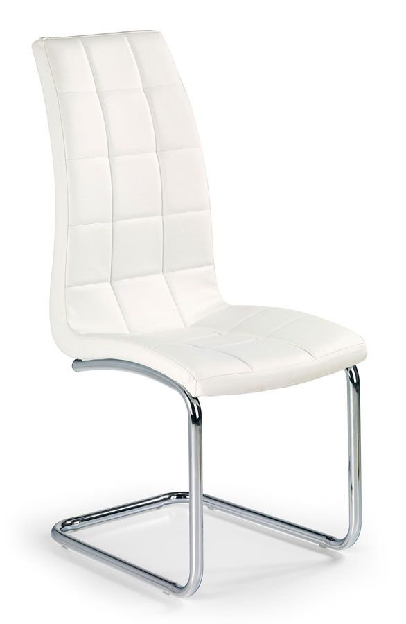 Białe pikowane krzesło na płozach - Anthony