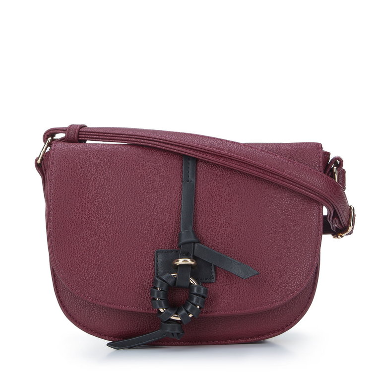 Torebka crossbody z kółkiem bordowa