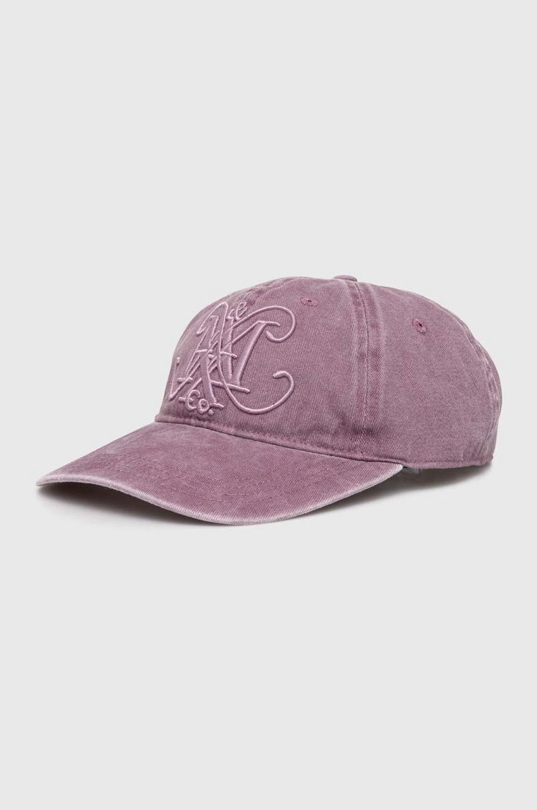 MAX&Co. czapka z daszkiem bawełniana kolor fioletowy z aplikacją 2416571017200