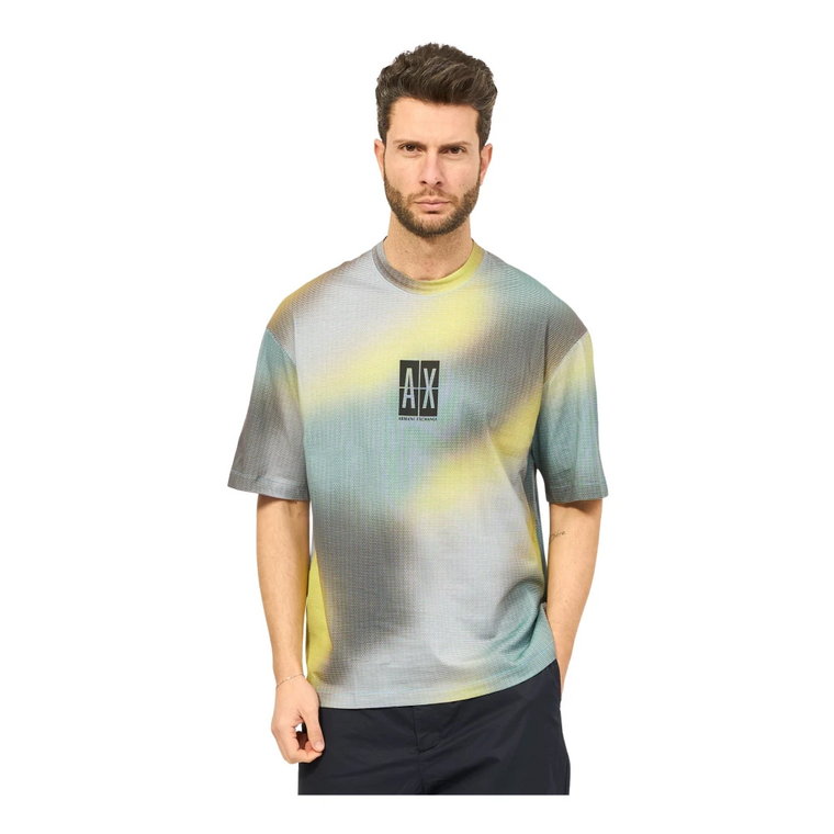 Męski T-shirt z Holograficznym Nadrukiem Armani Exchange