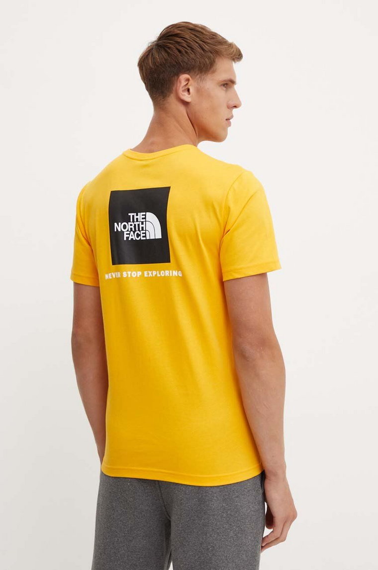 The North Face t-shirt bawełniany S/S Redbox Tee męski kolor żółty z nadrukiem NF0A87NPZU31