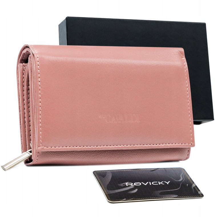 Cavaldi skórzany portfel damski średni pojemny z ochroną kart Rfid