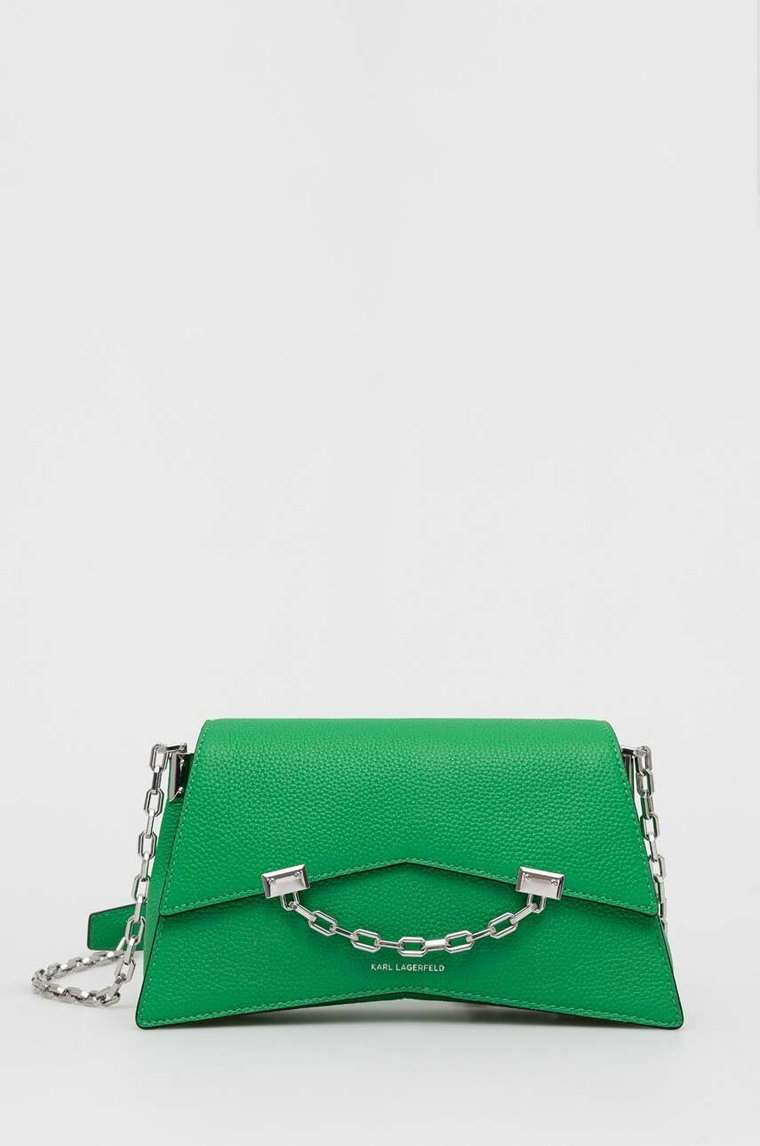 Karl Lagerfeld torebka skórzana kolor zielony