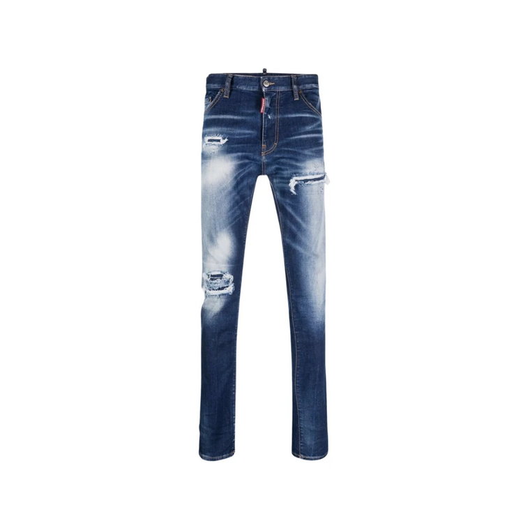 Slim-Fit Distressed Blue Jeans Dsquared2