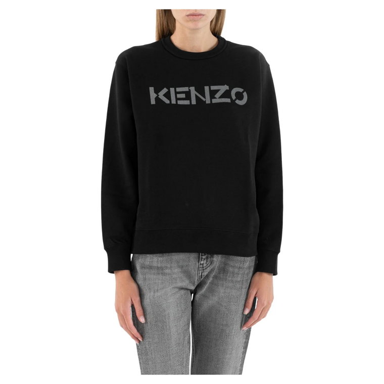 Stylowy Bawełniany Sweter z Nadrukiem Logo Kenzo
