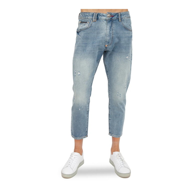 Klasyczne Cropped Jeans w kolorze niebieskim Philipp Plein