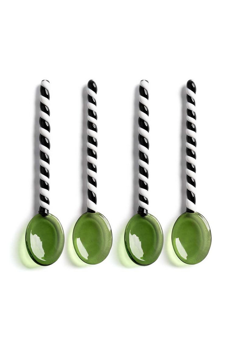 &k amsterdam zestaw łyżeczek Spoon Duet Green 4-pack