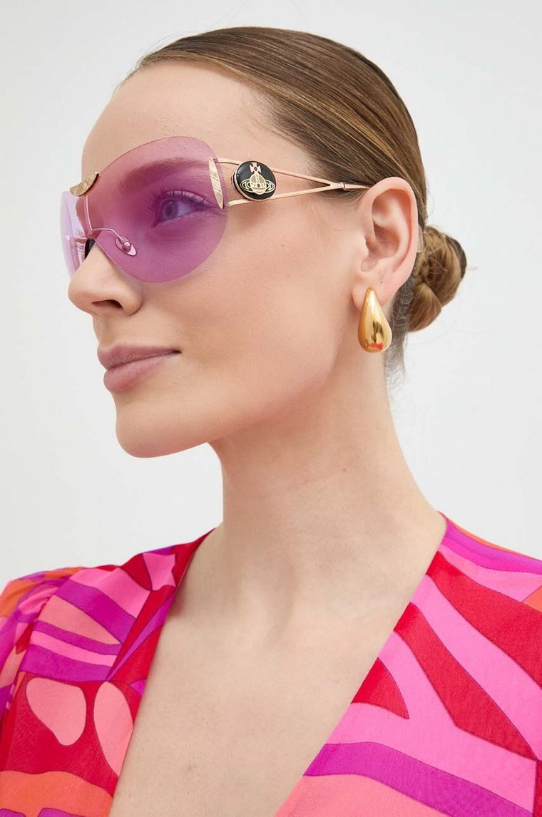 Vivienne Westwood okulary przeciwsłoneczne damskie kolor fioletowy VW7021457140