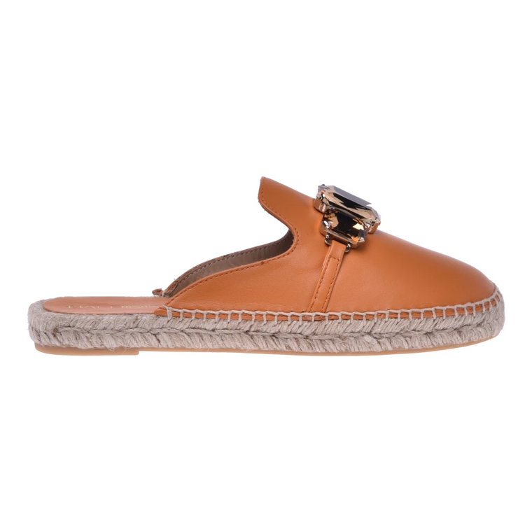 Orange nappa leather espadrilles Baldinini