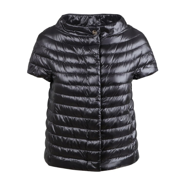 Czarny Ultralekki Płaszcz z Nylonu dla Kobiet Herno