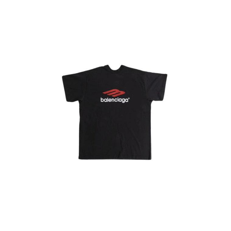 Oversized T-shirt z podwójnym logo Balenciaga