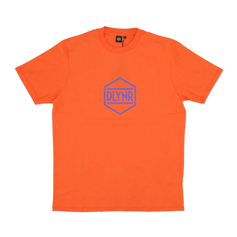 Klasyczny T-shirt z Logo Pomarańczowy Streetwear Dolly Noire