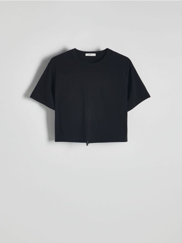 Reserved - T-shirt ze ściągaczem - czarny
