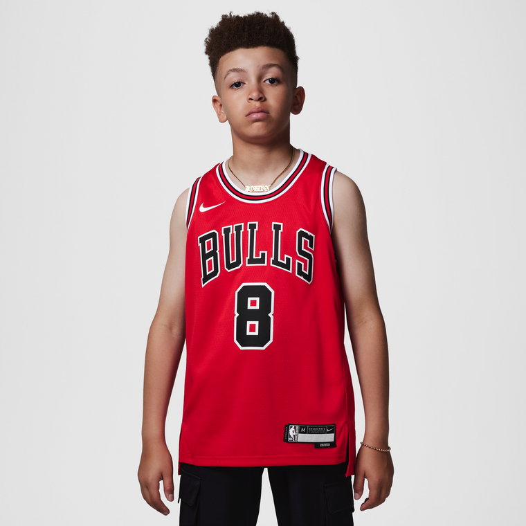 Koszulka dla dużych dzieci Nike NBA Swingman Chicago Bulls 2023/24 Icon Edition - Czerwony