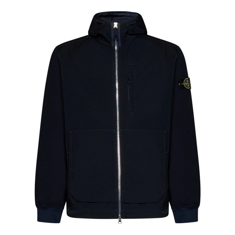 Niebieskie Swetry ze Stylem Stone Island