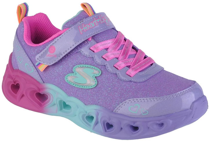 Skechers Heart Lights - Colorful Joyful 302684L-LVMT, Dla dziewczynki, Fioletowe, buty sneakers, tkanina, rozmiar: 34