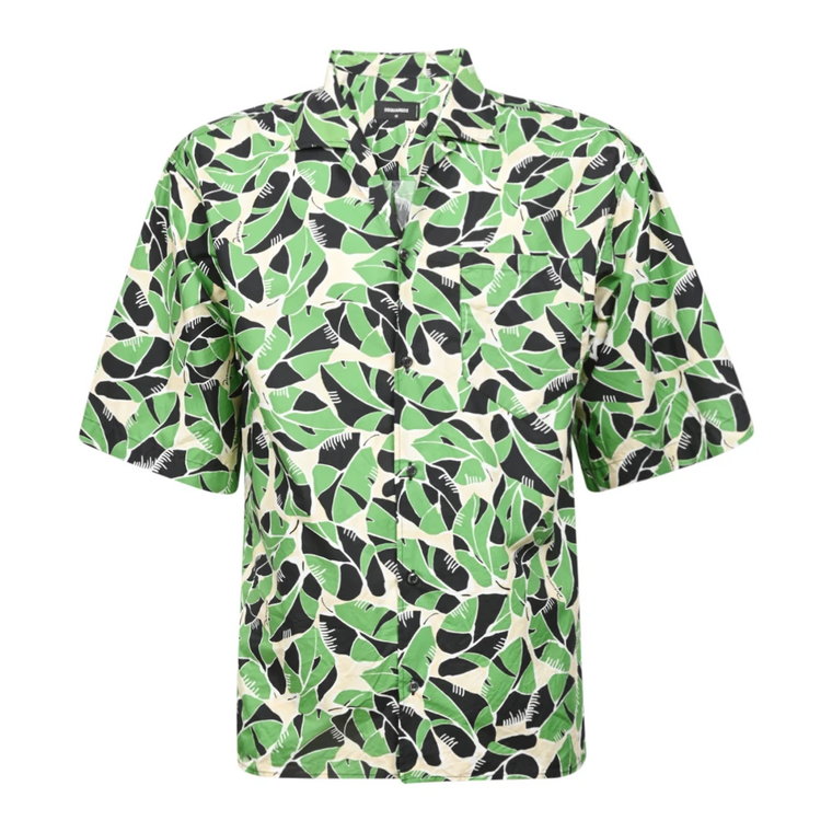Stylowa Zielona Koszula z Krótkim Rękawem dla Mężczyzn Dsquared2
