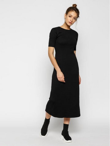 Calvin Klein Sukienka dzianinowa Rib Jersey K20K201822 Czarny Slim Fit