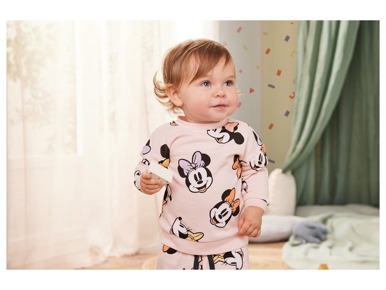 Dres niemowlęcy z bawełną organiczną (koszulka + spodnie) (50/56, Wzór Myszka Minnie)