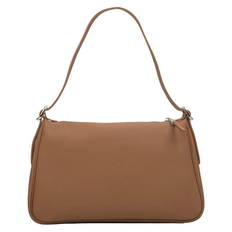 Womens Brown Shoulder Bag made of Genuine Leather Estro Er00114436 Estro