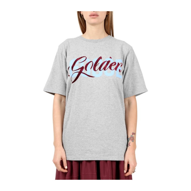Sportowy Szary Marled T-Shirt Golden Goose