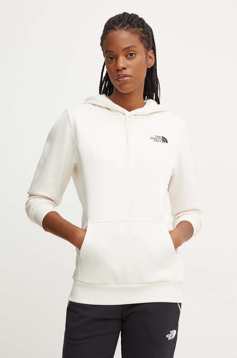 The North Face bluza Simple Dome Hoodie damska kolor beżowy z kapturem z nadrukiem NF0A89EYQLI1