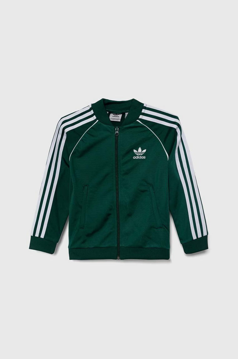 adidas Originals bluza dziecięca kolor zielony z aplikacją