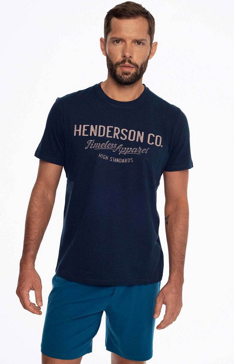 Bawełniana piżama męska Creed 41286-59X, Kolor granatowy, Rozmiar M, Henderson