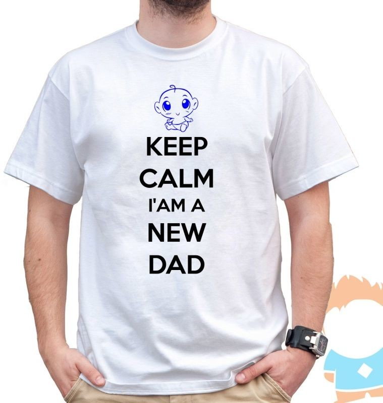 Keep Calm I''m a New Dad - męska koszulka z nadrukiem