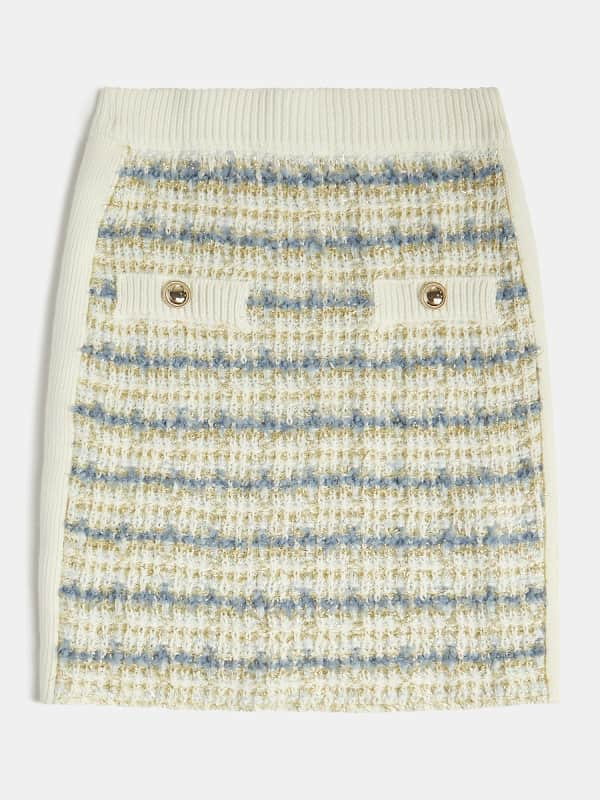 Swetrowa Spódnica Z Efektem Tweedu