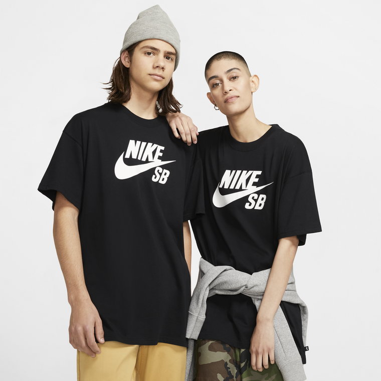 Męski T-shirt do skateboardingu z logo Nike SB - Niebieski