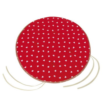 Bellatex Siedzisko Adéla gładkie okrągłe Serduszka, czerwony, 40 cm