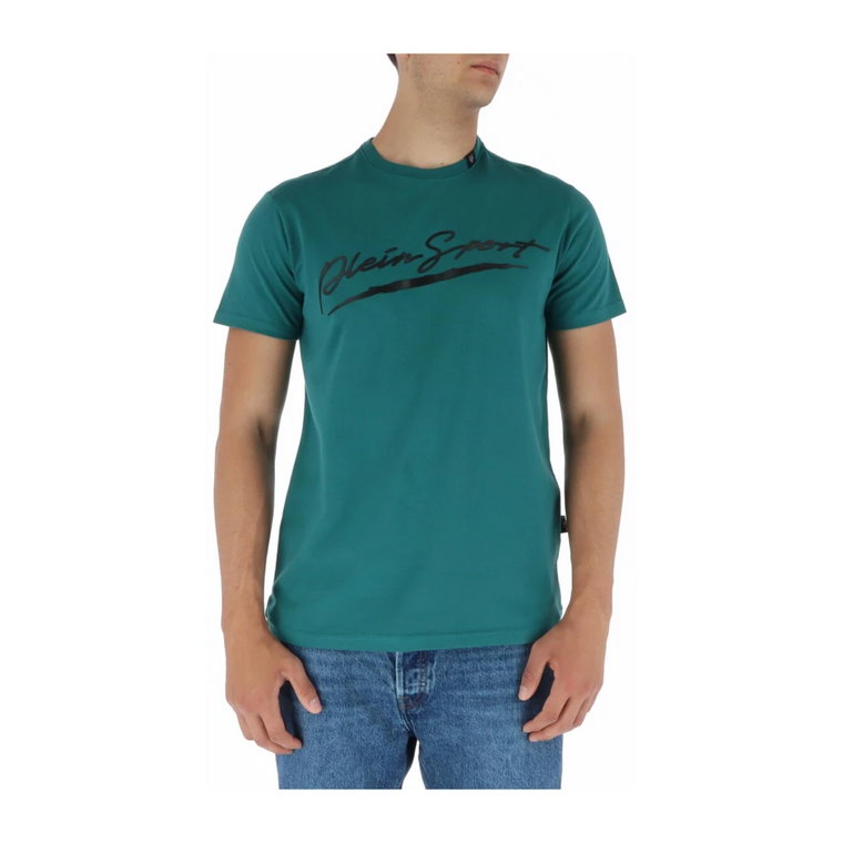 Zielona Koszulka z Nadrukiem dla Mężczyzn Plein Sport