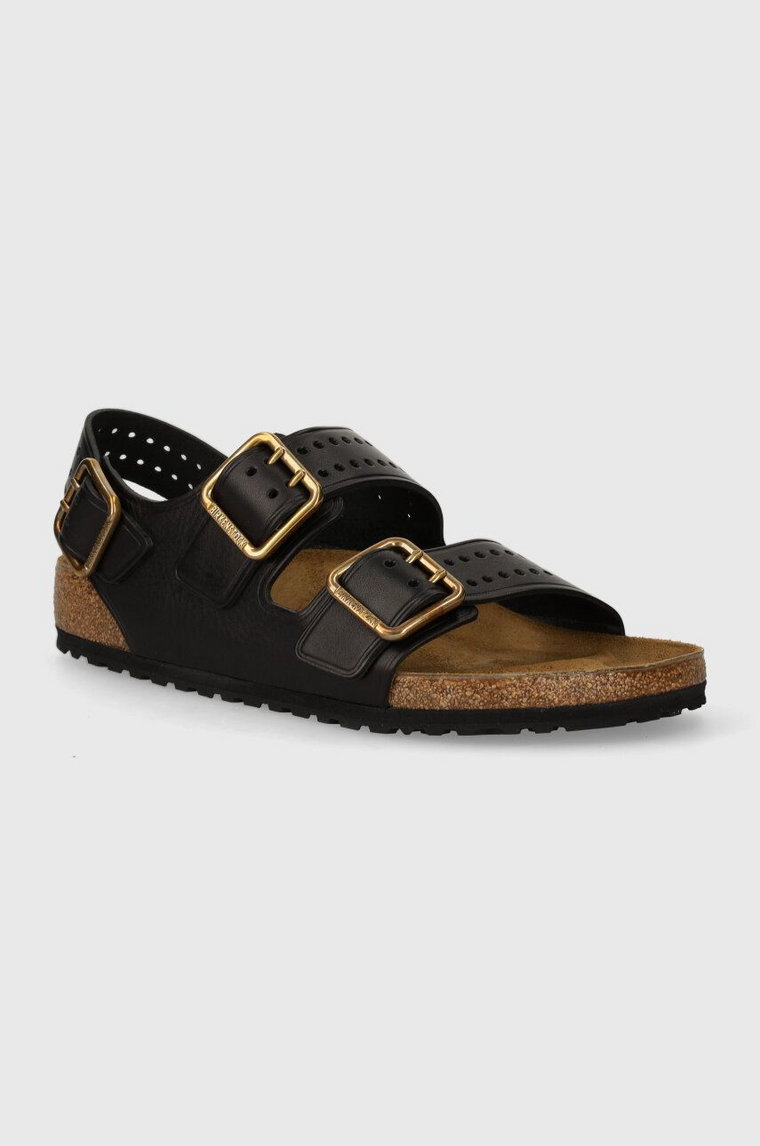 Birkenstock sandały skórzane Milano Bold Gap męskie kolor czarny 1023622