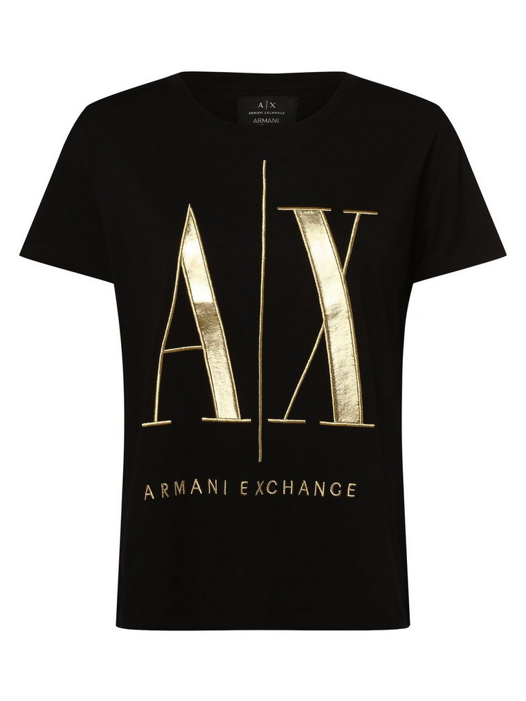 Armani Exchange - T-shirt damski, czarny