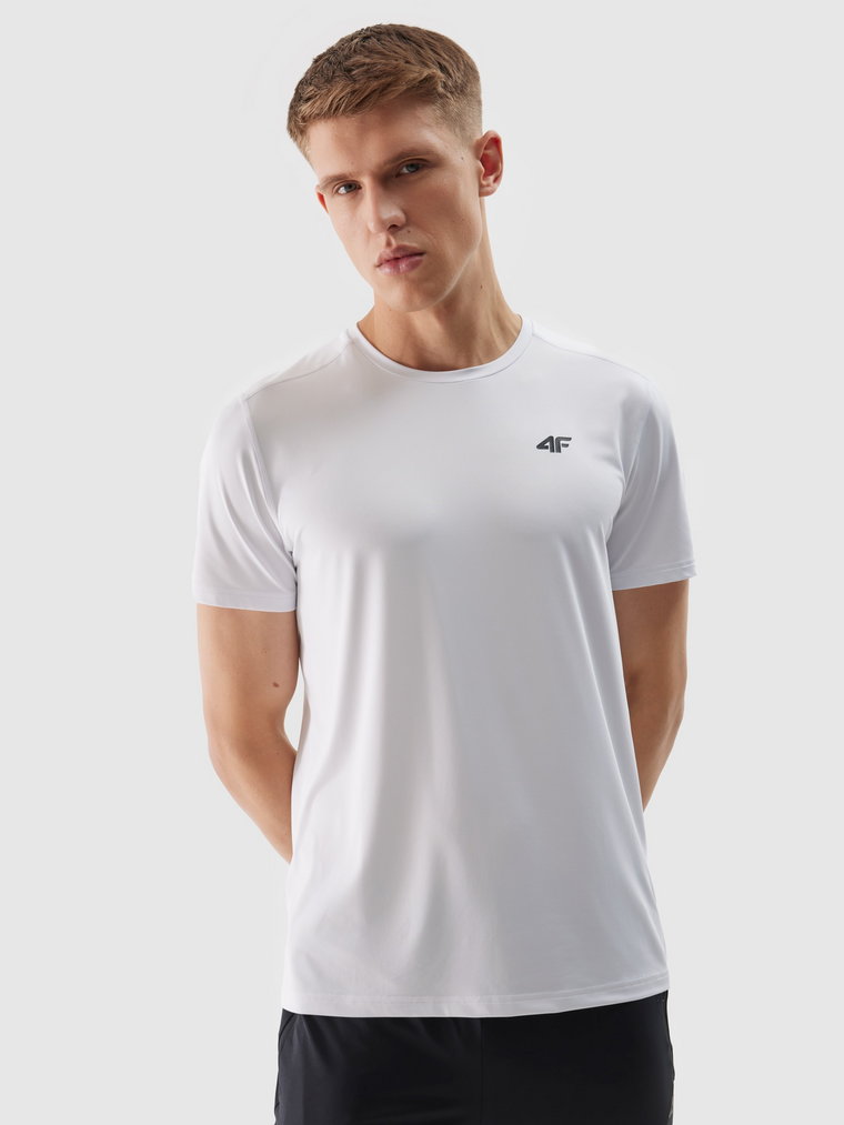 Koszulka treningowa regular z materiału z recyklingu męska - biała