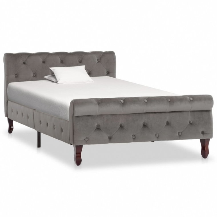 Rama łóżka, szara, tapicerowana aksamitem, 100 x 200 cm kod: V-288558