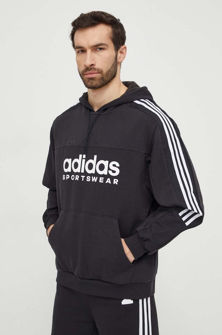 adidas bluza TIRO męska kolor czarny z kapturem z nadrukiem IV8126